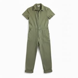 BDG Urban Outfitters Utility Olive Cotton Zip Front Coverall Jumpsuit M Coverall